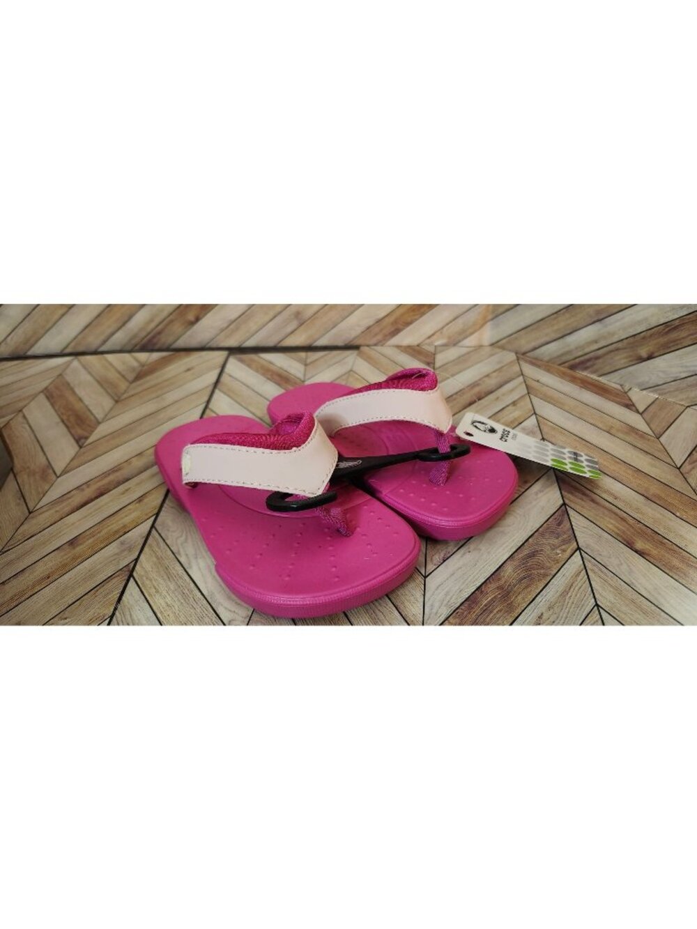 Toddler Kids Crocs Wave Kids Fuchsia Pink Flip Flops Thong Sandal Shoe Size C12